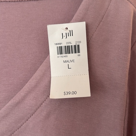 JJill 100% Pima Cotton Mauve Color 3/4 Sleeve, Top — Large - Picture 3 of 5